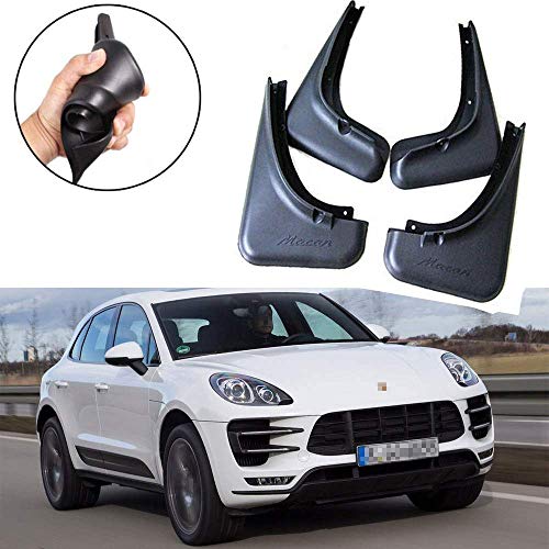 LAUTO 4Pcs Set Front Rear Car Mudflaps Mud Placa a Prueba de Salpicaduras Protector contra Salpicaduras Fender Fit para Porsche Macan 14-19