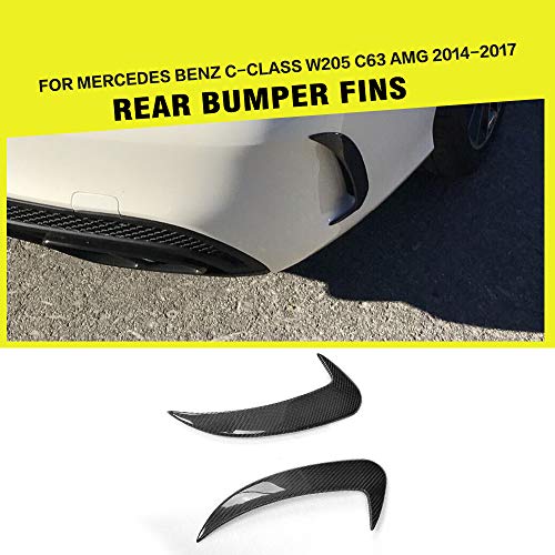 Super Eight Divisores de ventilación Lateral de Parachoques Trasero de Fibra de Carbono, Coche Aletas Spoiler del Cuerpo de, aptas para Mercedes-Benz Clase C W205 Sport C63 C43 AMG Sedan 2014-2017