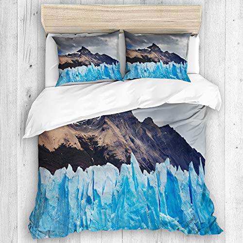 YOUMEISU Bedding Juego de Funda de Edredón, Glaciar Perito Moreno Lago Argentino Patagonia Argentina, de Almohada de Microfibra,200 x 200cm