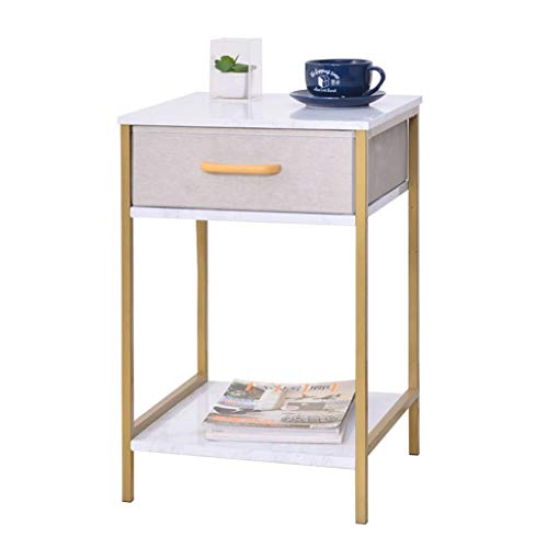 YSXCFZC Sofá Simple Mesa Lateral Moderno Salón Comedor Pequeño Café Pequeño Dormitorio Apartamento De Casa De Fin Balcón con Cajones (Color : Gold)