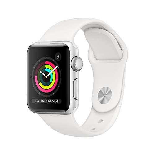 Apple Watch Series 3 (GPS) con caja de 38 mm de aluminio en plata y correa deportiva, Blanca