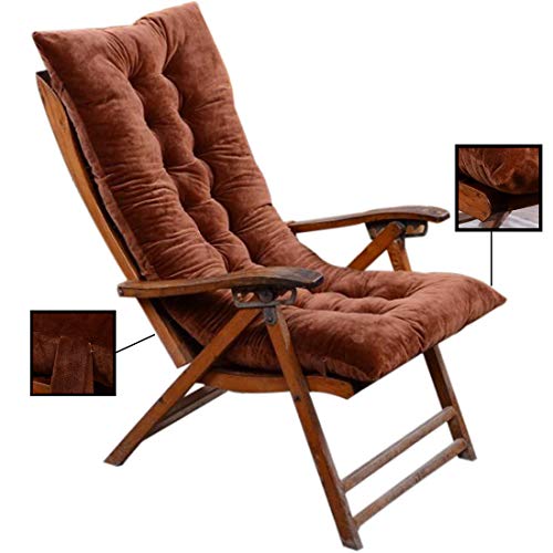 Cojín portátil Mirador, Silla de playa del algodón del amortiguador, Alquiler de silla de la oficina del amortiguador, espesado reclinable del amortiguador, cojín de la silla,Brown-120*48*10cm