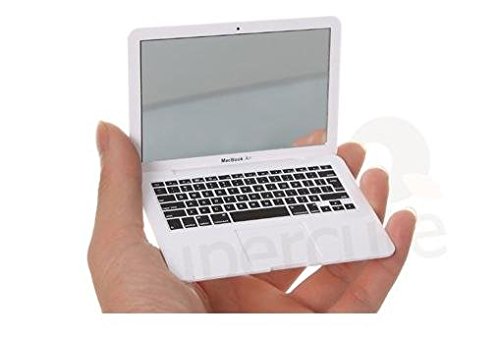 easygoal - Espejo de mano, diseño de ordenador portátil Apple MacBook Air, color blanco y plateado