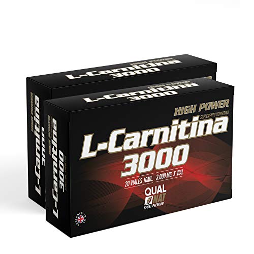 L Carnitina 3000-20 viales | Líquida | L-carnitina Con Vitamina C | Quemagrasas | Suplemento de Apoyo para la pérdida de peso | Transforma la grasa en energía - Qualnat, PACK 2-40 Viales