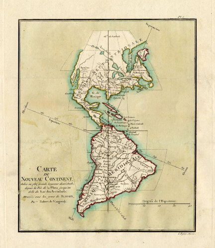 Mapa antiguo-sur ThePrintsCollector América-Estados Unidos de América-Buffon-de Vaugondy-1822