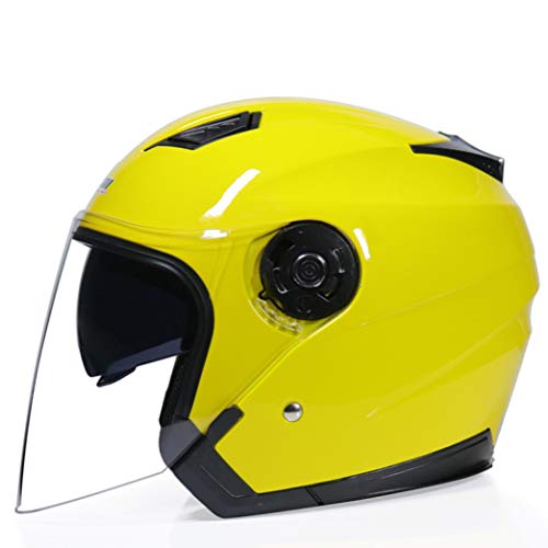 OLEEKA Casco de doble visor Motocicleta Cara abierta Proteger los ojos y la cara Moto Racing Motocicleta Cascos antiguos