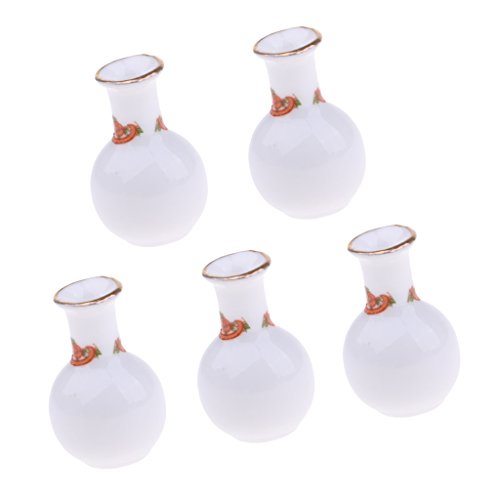 Sharplace Florero Antiguo De La Porcelana Miniatura De 5PCS para Los Muebles De La Vendimia De La Casa De Muñecas 1/12