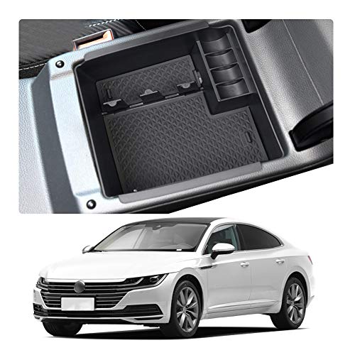 YEE PIN Bandeja de Guantera Arteon 2 / Passat B8 / Passat Valiant para Apoyabrazos Caja de Consola Central, Bandeja Reposabrazos Almacenar Artículos Pequeños Interior Accesorios