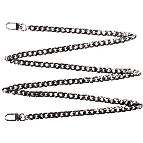 1pcs Cadena para Bolso, 120cm Cadenas para Bolsos de Metal Correas de Hombro Cadena de Reemplazo con Hebillas para Mujeres Bolso de Mano Hombro Cruz Cuerpo Bolsa (Negra)