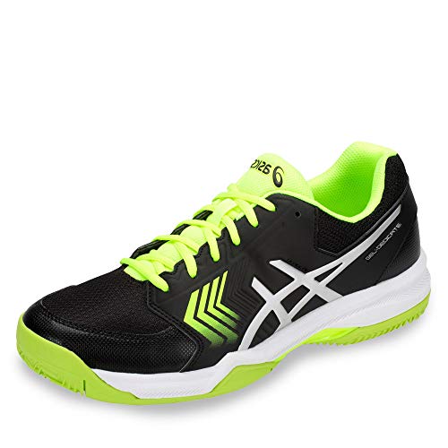 Asics Gel-Dedicate 5 Clay, Zapatillas de Tenis para Hombre, Multicolor (Black/Flash Yellow 001), 44.5 EU