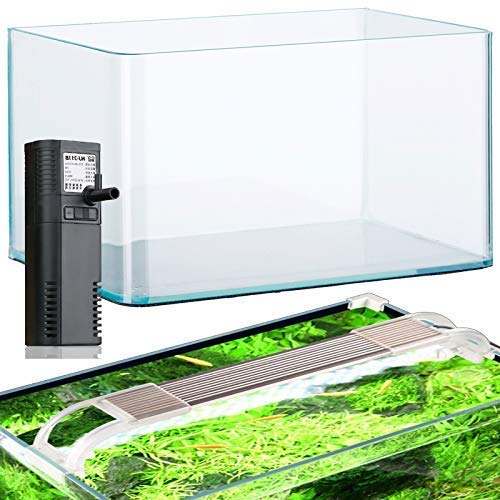 BETTASHOP.ES ACUARIOS Acuario 12,5 litros DE Cristal Little Cold con Filtro Y LUZ LED