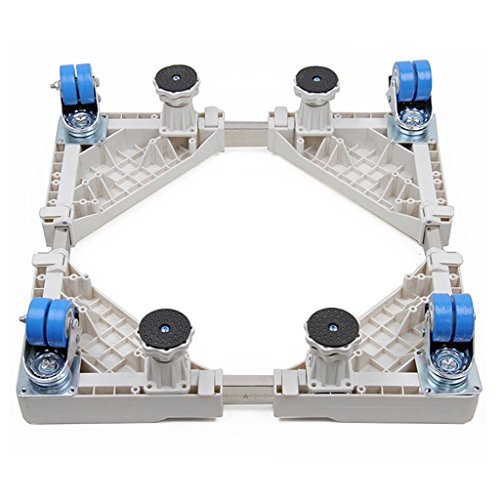 RKY Rueda de la lavadora Rueda de la rueda dedicada, Soporte móvil Armario del refrigerador de elevación fija, Marco de acero inoxidable, 50cm-74cm * 45cm - 68cm * 9.8cm -12.7cm Base de muebles Dolly