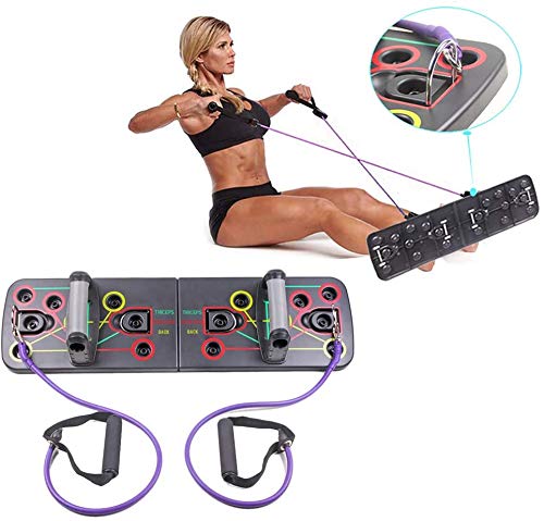 Soporte adelgazante para entrenamiento de asesoramiento, 12 en 1 push Up Rack, soporte con bandas de resistencia para gimnasio, fitness, ejercicio, gimnasio, musculación