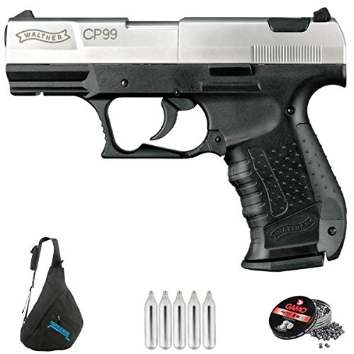 Walther CP99 Bicolor (blowback) | Pack Pistola de balines (perdigones). Arma de Aire comprimido CO2 Calibre 4,5mm <3,5J