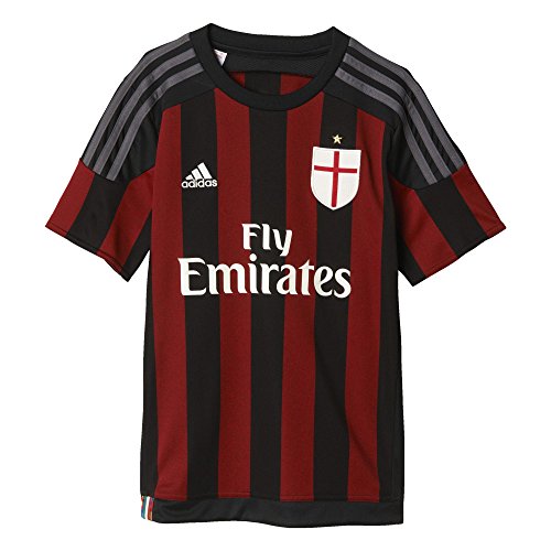 adidas AC Milan Home Camiseta, Hombre, Negro/Rojo/Blanco/Granito, 152