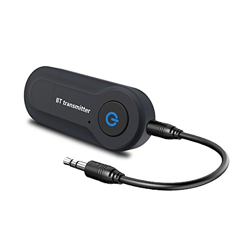Aigoss Transmisor Bluetooth USB Adaptador de Audio Inalámbrico 3.5mm para TV/Ordenador/ Auriculares/Altavoz, Baja Latencia,Conexión Dual de Salida Estéreo