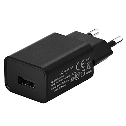 AKNICI Cargador USB 5V 2A Adaptador para Samsung Galaxy S9 / S9 + / S8 / S8 + / Note 8, LG G5, Nexus, HTC, iPhone X / 8/8 Plus, iPad Pro/Air, Moto G4, Smartphone, Tablet, Power Bank, Negro