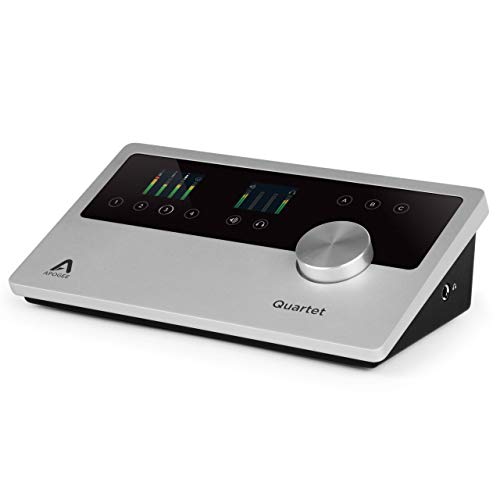 Apogee Quartet - Accesorio de audio (6 dBv, 114 Db, 24 Bit, 192 kHz, 44.1-96 Hz, 75 Db) Negro, Plata