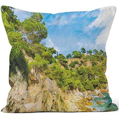 chipo Pillowcase The Beach In Costa Brava Hospital Libro De Impresión Biblioteca Decorativa Home Store Funda De Almohada 45X45Cm Funda De Almohada Acogedora Square Holiday Home Hostel S