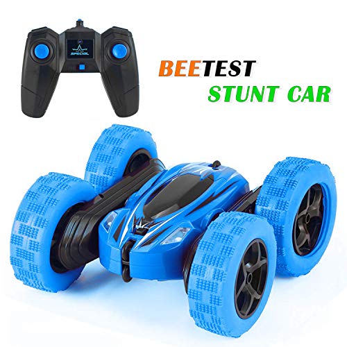 Coche de control remoto infantil, Coches Teledirigidos para Niños, 4WD Radiocontrol Acrobático rc Auto 2.4GHz Escala Fast Racing Vehículo RC Alta Velocidad 360 Degree Juguete para Niños (Azul)