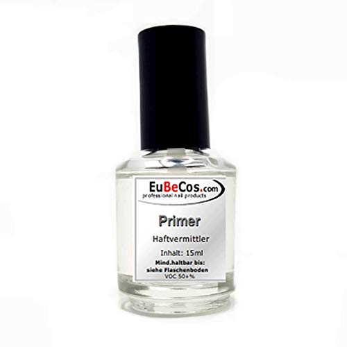 Eubecos Primer/Agente Adhesivo - 15ml en Botella Pincel - Libre de Ácidos - Producto Superior! Hecho en Alemania