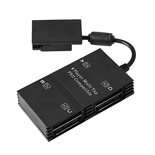 Garsent Multitap para la Consola PS2, Adaptador de Controlador de Múltiples Tomas para 4 Jugadores con 4 Ranuras de Memoria para la Consola PS2 de Sony Juego Plug and Play Fácil de operar