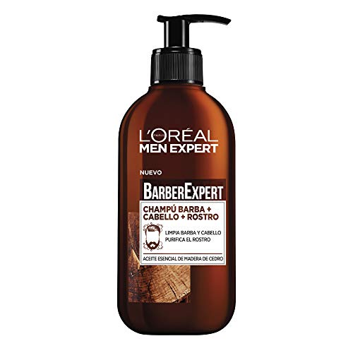 L'Oréal Paris Men Expert Barber Club-  Champú 3 en 1, para Barba, Cabello y Rostro, Pack of 2 x 200 ml