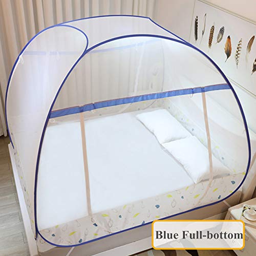 MLDSJQJ Mosquitera para decoración del hogar Tres mosquiteros de Calidad Puerta Tienda de Dormitorio con Cremallera Malla Cama con Dosel Red | Mosquitera,Blue,1.2m (4 Feet) Bed