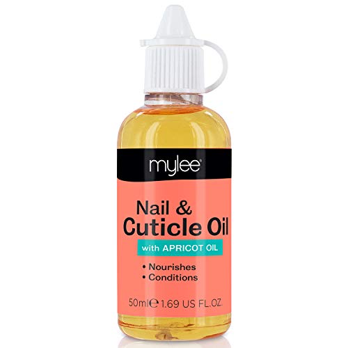 Mylee 50ml Aceite de Albaricoque Reparador de Uñas y Cutículas, Aceite Profundamente Hidratante y Nutritivo, Fórmula No Grasosa, Ligeramente Perfumado Con Albaricoque, Contiene Vitamina E y A