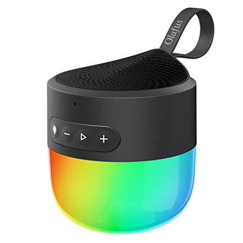 Olafus Altavoz Bluetooth Portatil 5.0, Altavoces 12H de Reproducción, Luz de Noche Brillo Ajustable y Cambiar Colores, Impermeable IP65, Speaker Micrófono para Móvil, Tabletas, MP3, Fiestas, Viajes