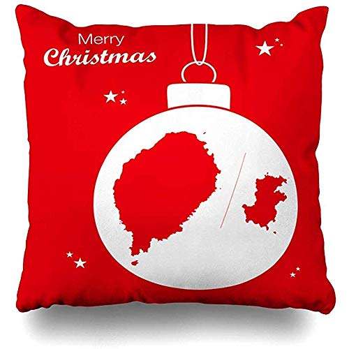 Throw Pillow Covers Área De Las Regiones Mapa De Feliz Navidad Sao Resumen Departamento Administrativo Del País Gráfico Plano Sofá Moderno 45X45Cm Decoración Especial Para El Hogar Estuche Con C