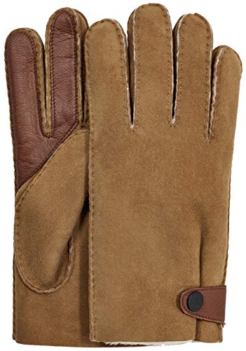 UGG Water Resistant Sheepskin Side Tab Tech Gloves Chestnut XL