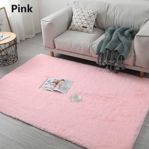 WMNU Home Decor Shaggy Alfombra Moderna Sala de Estar Alfombras de área de Dormitorio en 4 Colores Diferentes y 16 tamaños Diferentes Rosa160x200cm