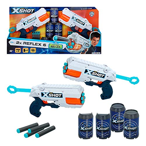 X-Shot - Pack 2 pistolas Reflex 6 X-Shot Excel + 6 botes (44770)