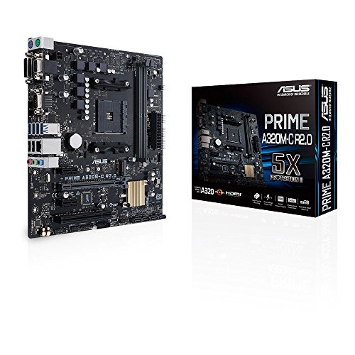 ASUS Prime A320M-C R2.0 - Placa Base AMD AM4 mATX con 5X Protection II, DDR4 3200MHz, NVMe PCIe Gen3 32Gb/s M.2, HDMI, SATA 6Gb/s, USB 3.1 Gen 1