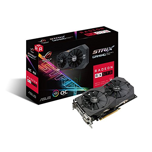 ASUS ROG Strix RX570 OC Edition - Tarjeta gráfica (4 GB GDDR5, 256 bits, 7000 MHz, OpenGL 4.5, DVI-D, HDMI 2.0) Negro