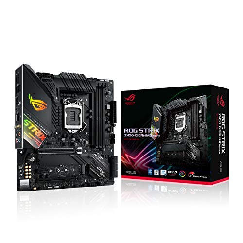 ASUS ROG Strix Z490-G Gaming (WI-FI) - Placa Base Gaming mATX Intel de 10a Gen LGA 1200 con VRM de 14 Fases, AI Overclocking, WiFi 6, LAN 2.5 Gigabit, USB 3.2 Gen 2, SATA e iluminación RGB Aura Sync