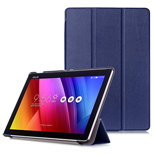 ASUS ZenPad 10 Funda - Carcasa Ultra Delgado con Cubierta de Soporte y Función Auto Sueño / Estela para ASUS ZenPad 10 Z301M / Z301ML / Z301MF / Z301MFL / Z300M / Z300C 10.1" Tablet, Azul Oscuro