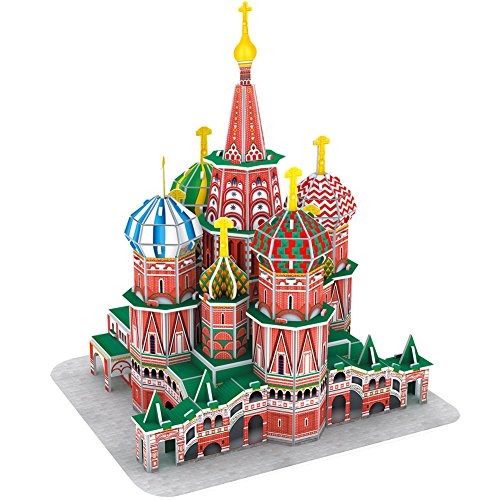 CubicFun Puzzle 3D Russia St. Basil's Cathedral Rompecabezas 3D Arquitectura Modelo Kits de Construcción, 92 Piezas