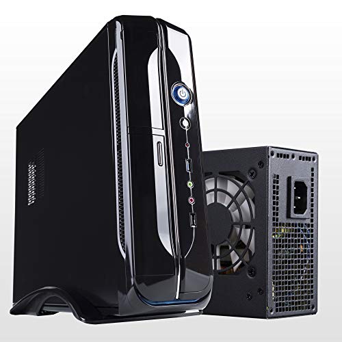 Hiditec Torre Pc SLM10 (Micro ATX, USB 2.0, USB 3.0, Estructura Acero, 2 conectores SATA, 2 conectores MOLEX, incluye fuente de 450W y Ventilador de 80mm) negro