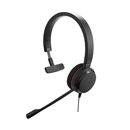 Jabra Evolve 20 - Auriculares externos mono con cancelación de ruido, optimizado para comunicaciones unificadas (CU)