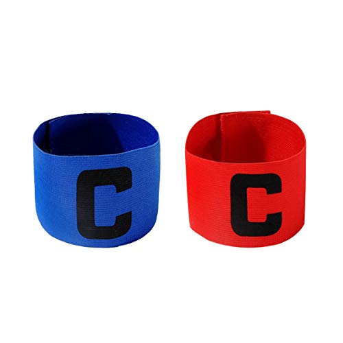 Jiele Brazal multicolor de capitán de fútbol, brazalete elástico estándar de fútbol C para niños, velcro retráctil, adecuado para muchos tipos de deportes (2)