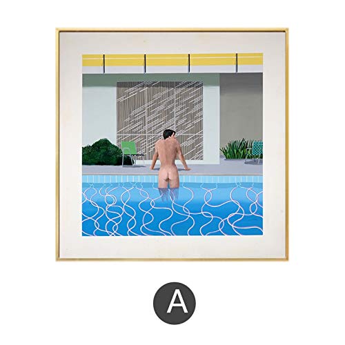 jiushivr Sin Marco David Hockney A Bigger Splash Artist Decoración Personalizada para el hogar Carteles e Impresiones Arte de la Lona de la Pared para la Sala de Estar Decoración del baño60x60cm