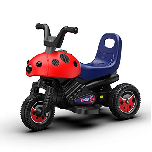 JXM Motocicleta Electrica Infantil con Luz Y Musica Puede Asiento Tercer Ajuste De Marcha Asiento Industrial Cuerpo Humano Material De PP Antideslizante para Interior Y Exterior,Rojo