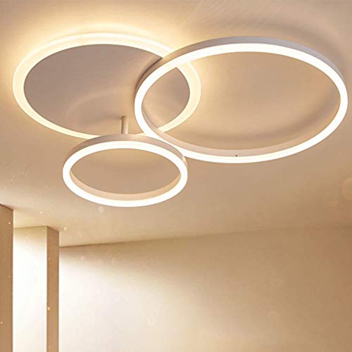 Lámpara de techo LED Lámpara de sala de estar regulable moderna Lámpara de techo de diseño con control remoto Lámpara de techo de moda Minimalista Iluminación de acrílico de metal Dormitorio Cocina Co