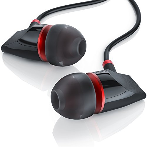 LIAM & DAAN - Auriculares internos de Aluminio State Auriculares Diseño LD - Rojo Negro