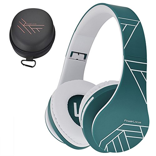 PowerLocus P2 – Auriculares Bluetooth inalambricos de Diadema Cascos Plegables, Casco Bluetooth con Sonido Estéreo Micro SD/TF, FM con micrófono y Audio Cable para Movil, PC, Tablet - Azul