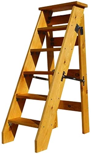 SED Escaleras de tijera multiusos Escalera plegable para el hogar Un lado Pasos de 5/6 Estantes Escalera antideslizante del ático Taburete,C,6 pasos (78 * 120) cm