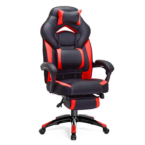 SONGMICS Silla de Oficina con Asiento expandido, Altura Ajustable, Diseño ergonómico OBG77BR