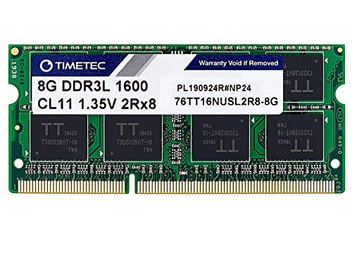 Timetec Hynix IC 8GB DDR3L 1600MHz PC3-12800 Unbuffered Non-ECC 1.35V CL11 1Rx8 Single Rank 204 Pin SODIMM Portatil Memoria Principal Module Upgrade (8GB)